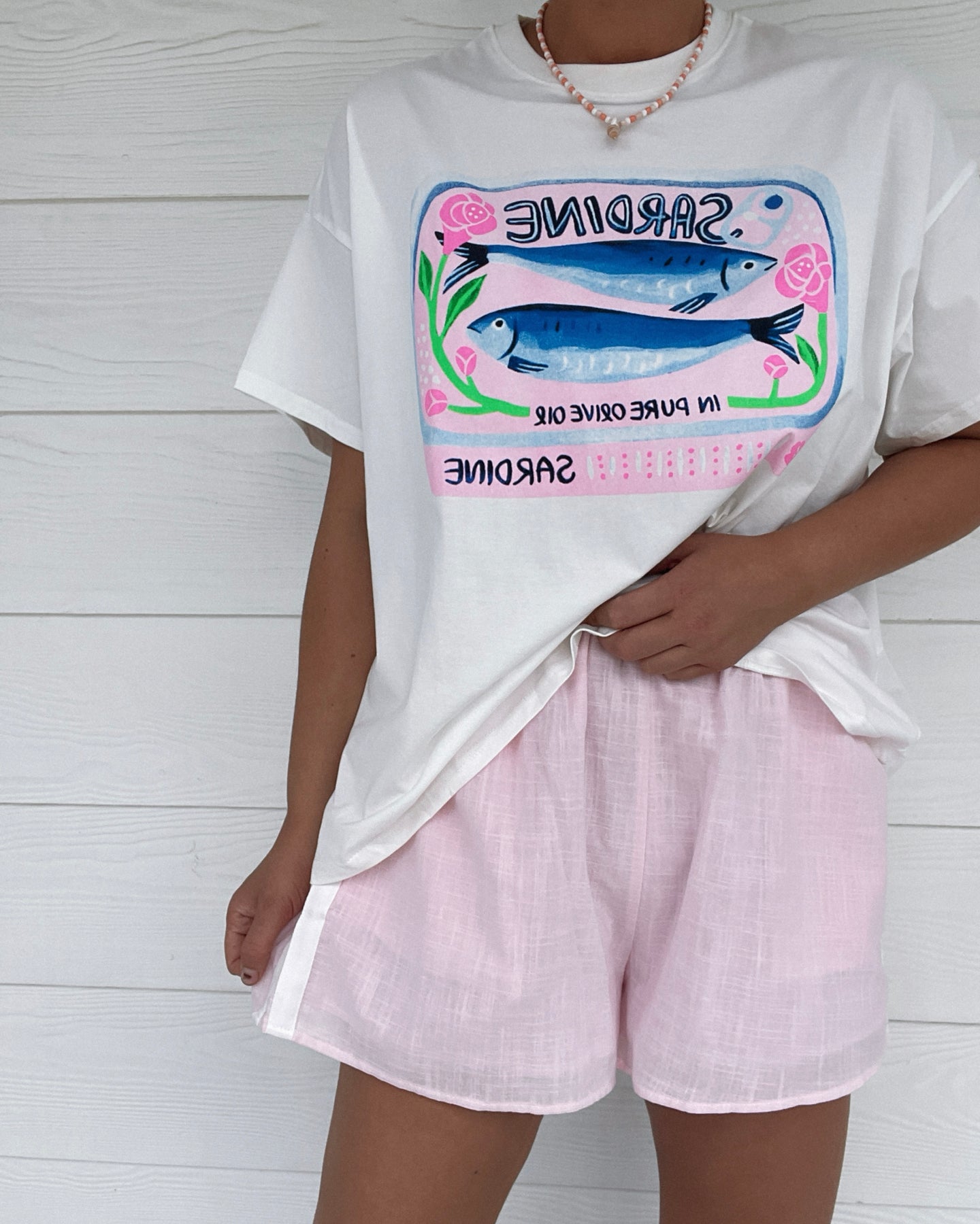 Pink + White Racer Striped Shorts - Womens